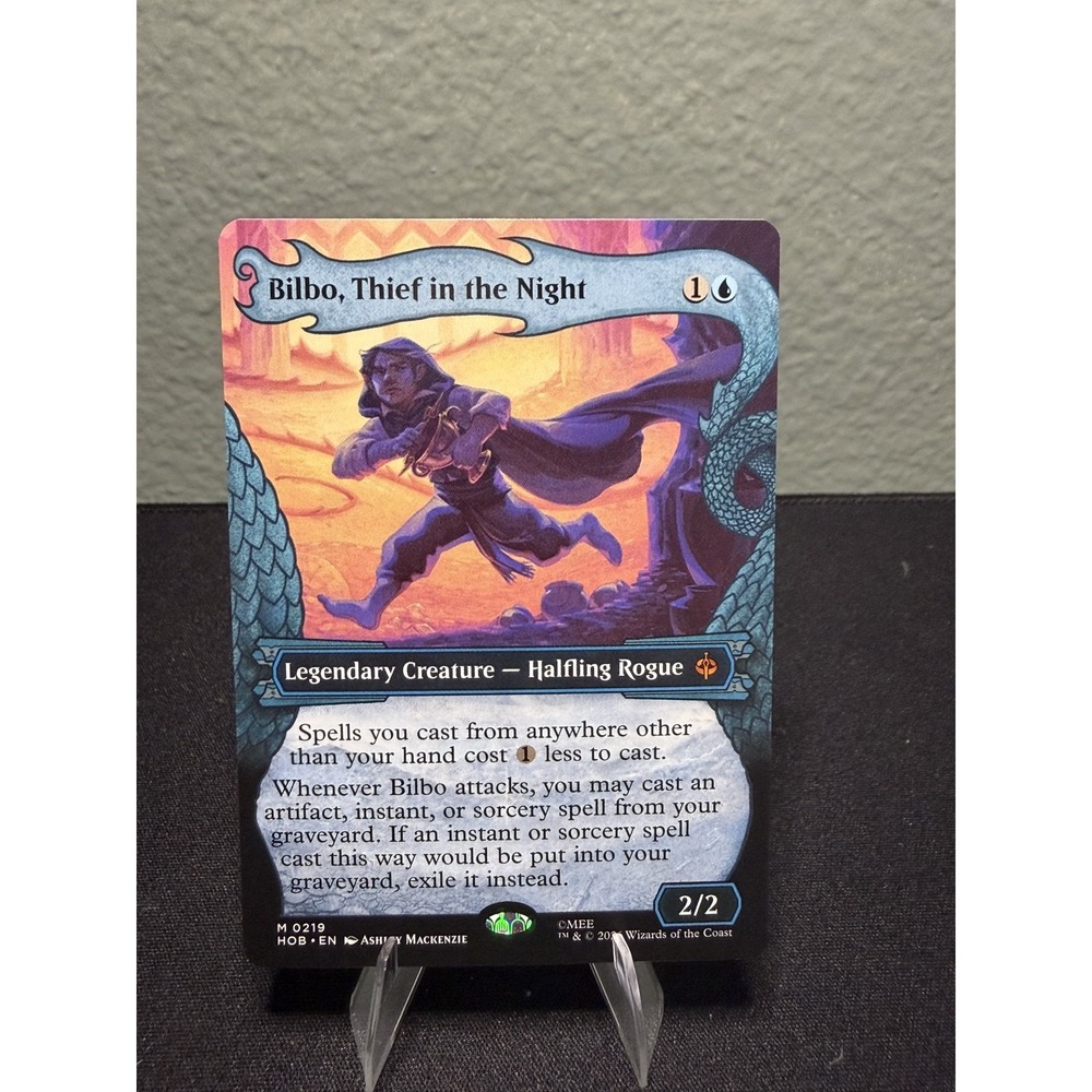 Bilbo Thief in the Night Showcase 219 The Hobbit MTG Mythic Rare Blue Card